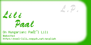 lili paal business card